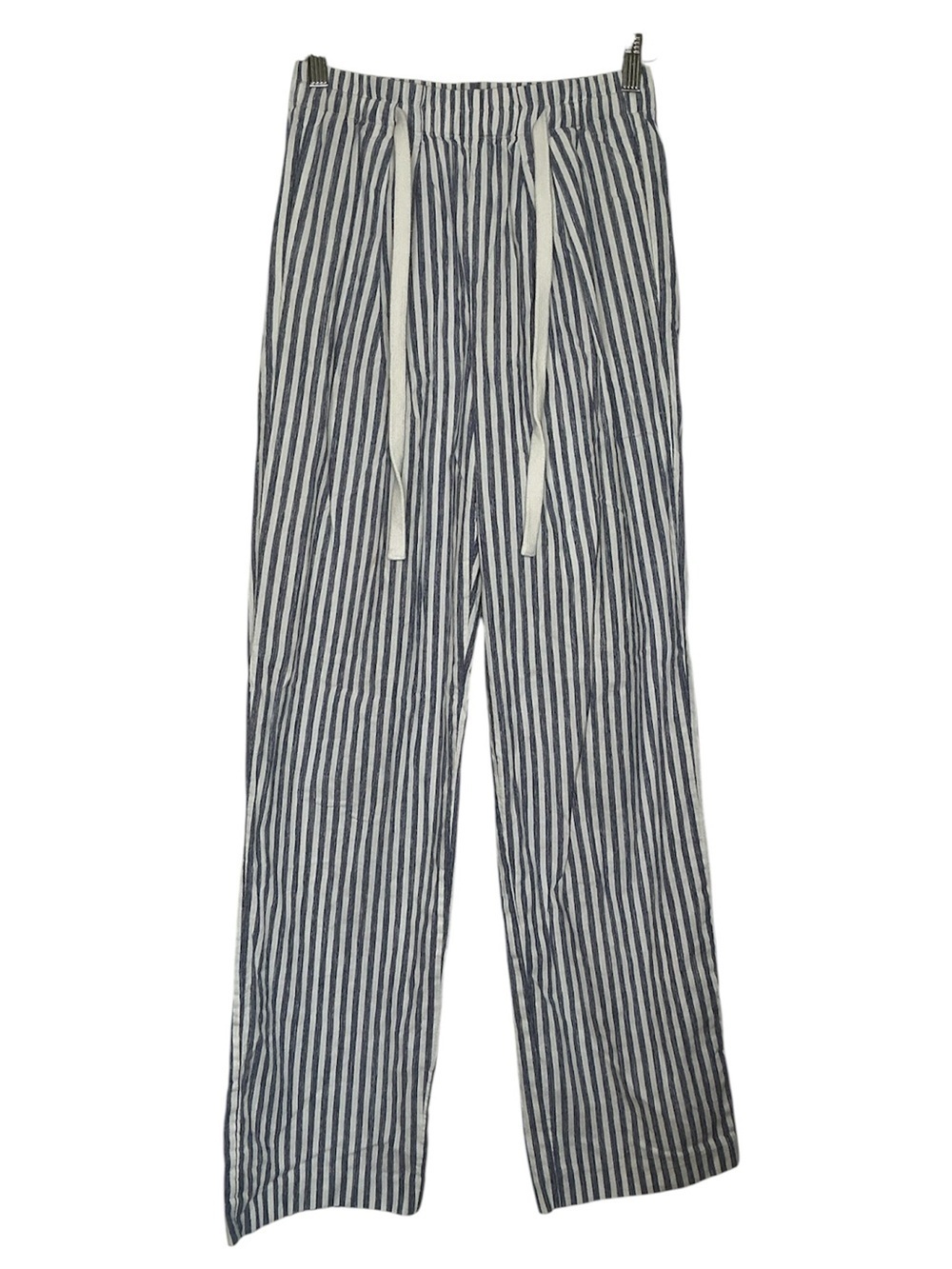 Vince Navy and White Vertical-Stripe Drawstring Travel/Jogger Pants Size Small